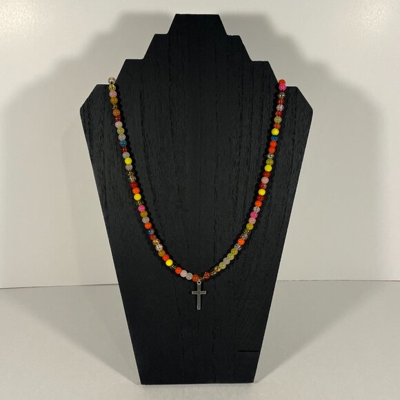 Set of Necklaces! 7 Colors! Silver Cross Pendant! NWT! - Picture 3 of 8